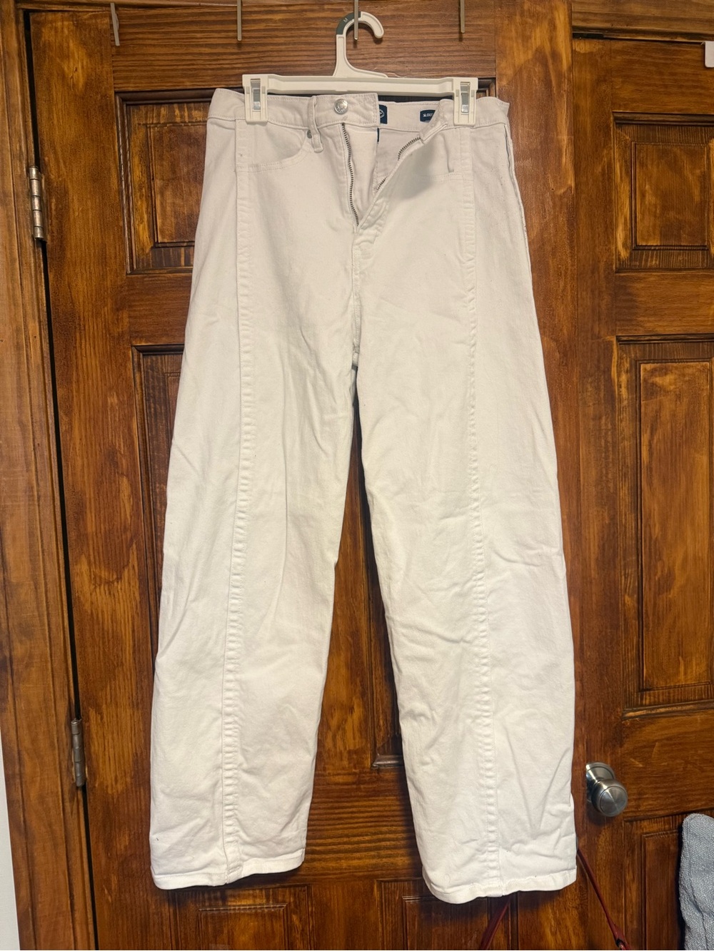 Womens White Slouchy Barrel jeans
